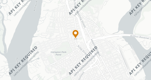 Map showing Rodney Scott's BBQ