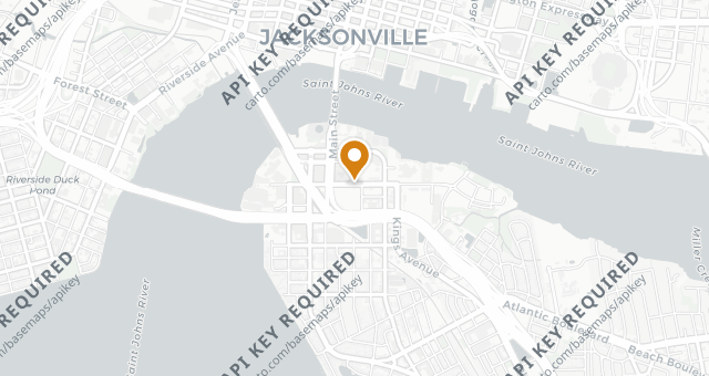 Map showing City Grille & Raw Bar