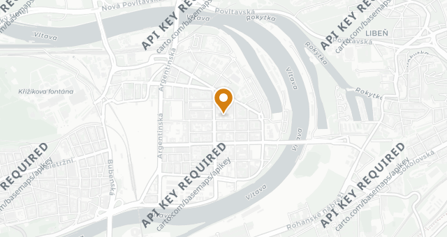 Map showing Mexická Holešovice