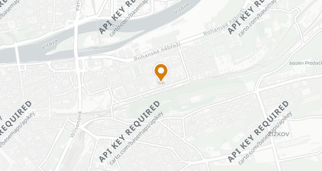 Map showing Spojka Karlín